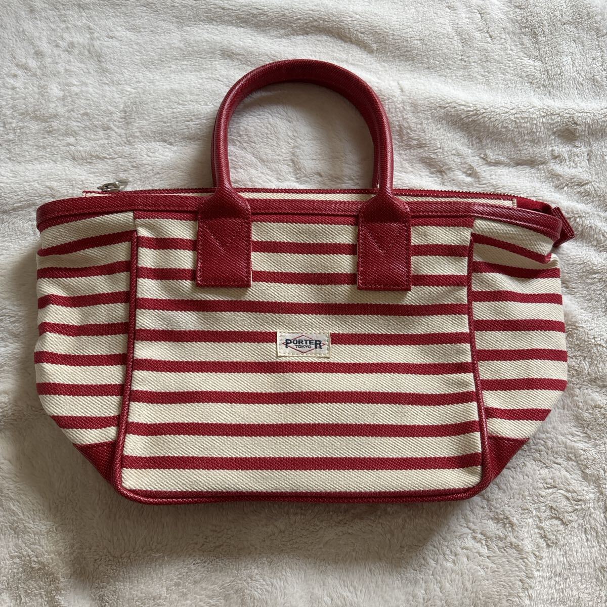 PORTER GIRL ポーターガール ストライプ トートバッグ 赤拍卖