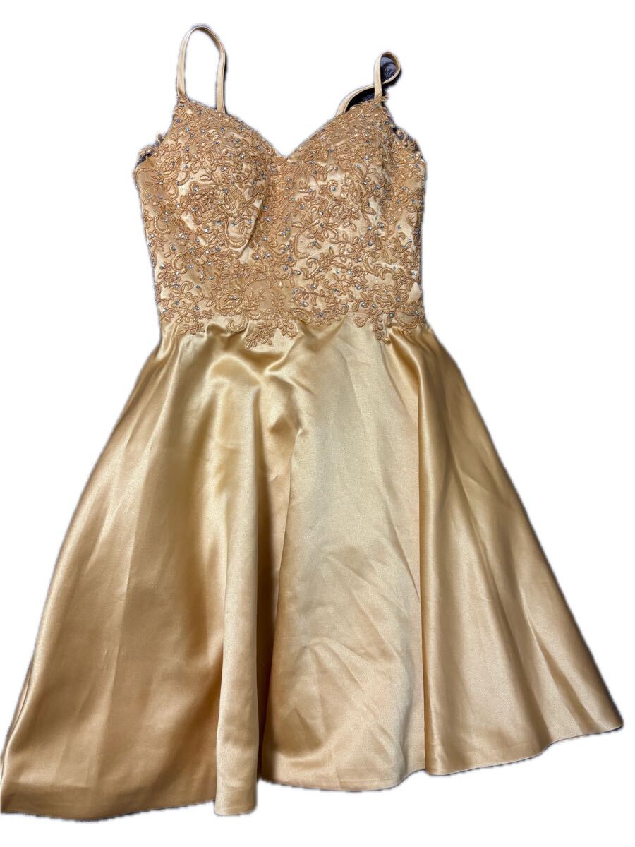 ゴールド ビーズ刺繍 ドレス ホームカミング拍卖