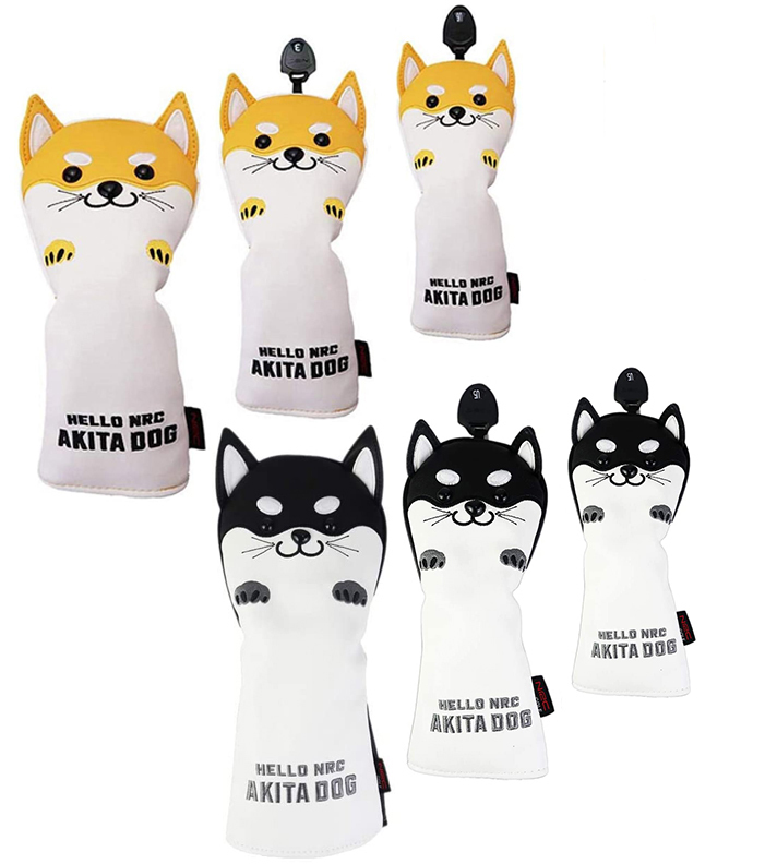 ゴルフヘッドカバー ウッド用 ドライバー440cc 460cc用 ユーティリティ UT用 単品 防水仕様 秋田犬 送料無料 単品拍卖