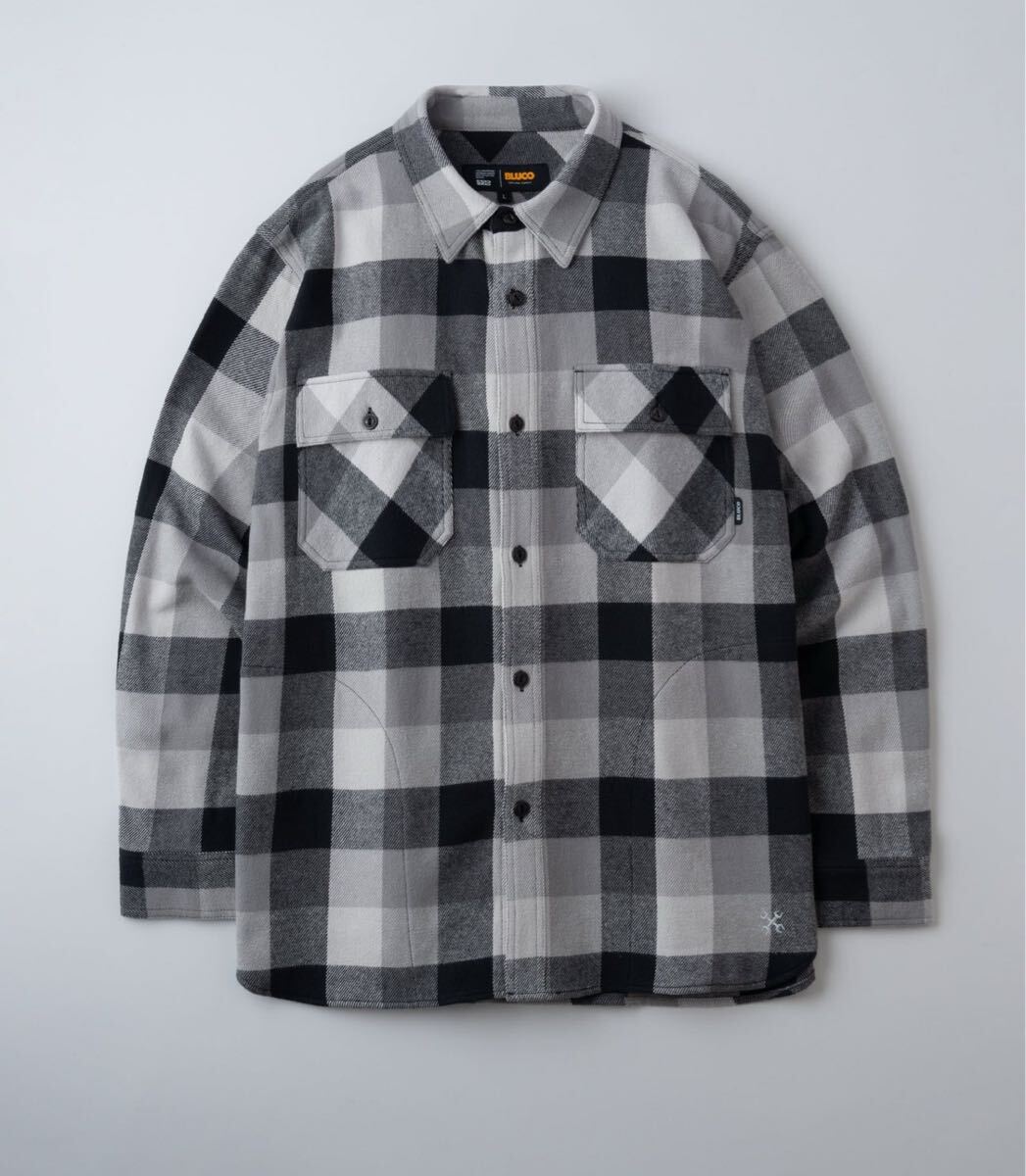 BLUCO BUFFALO CHECK FLANNEL SHIRT ブラック L拍卖