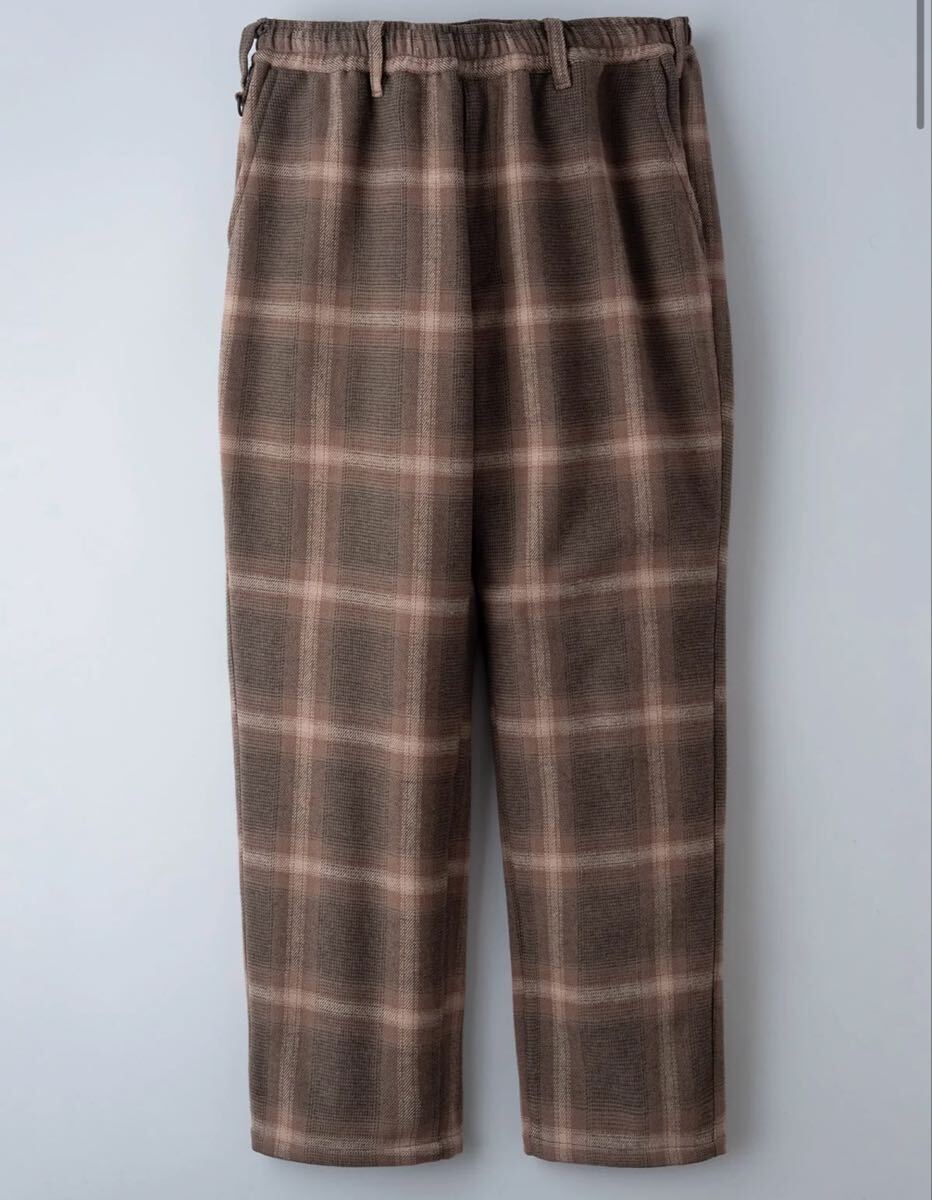 BLUCO OMBRE CHECK WARM EASY PANTS ブラウン L拍卖