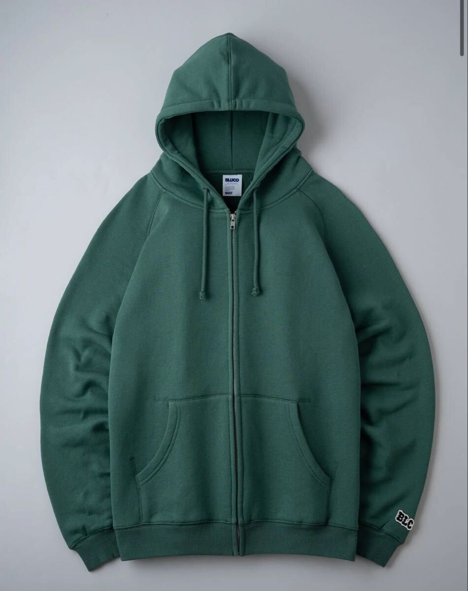 BLUCO/ブルコ ヘビーパイルジップスエットフーディ グリーン L拍卖