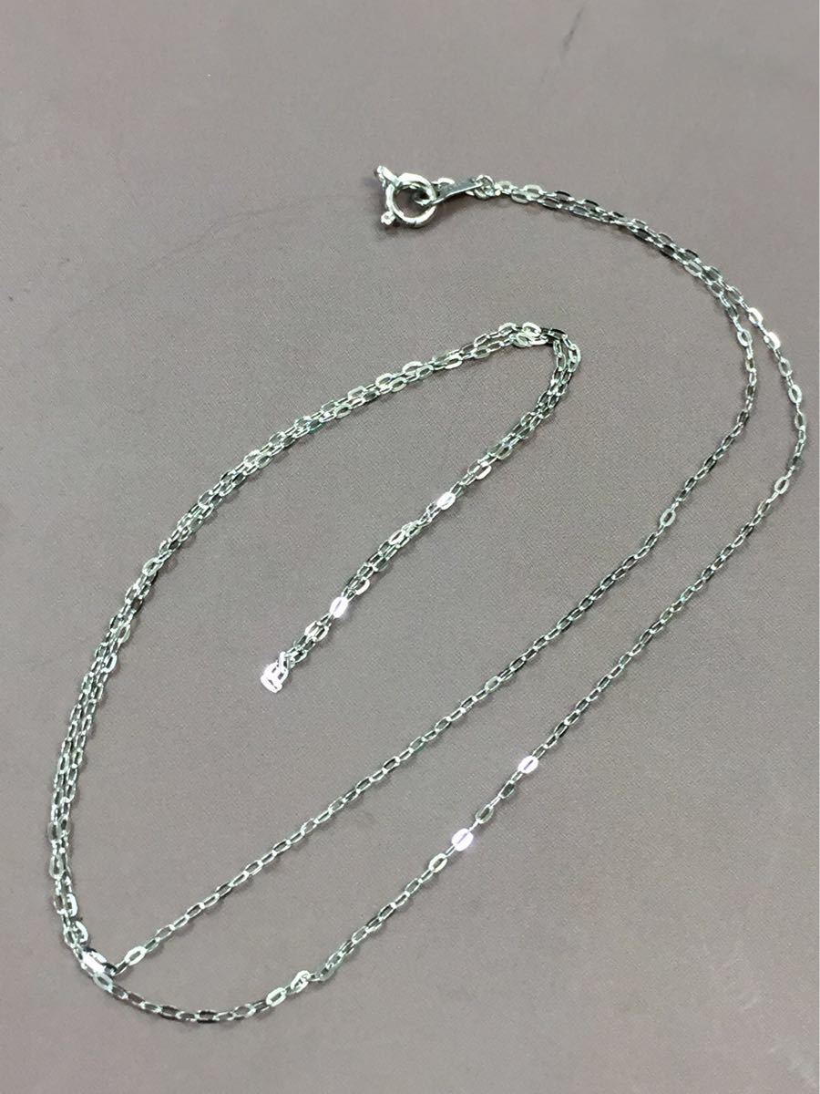 Pt850 プラチナ 50cm 平小豆ネックレス 本物 シンプル レディース拍卖