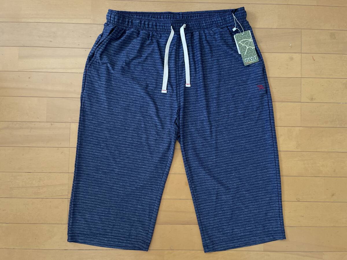 新品未使用 送料込み LL ネイビー 紺 ARNOLD PALMER アーノルドパーマー 吸水速乾 接触冷感 7分丈パンツ 長めのハーフパンツ ロゴ刺繍拍卖
