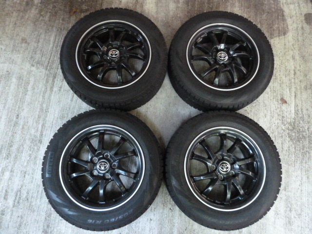 阪神・北摂地域 手渡し限定 USED プリウスα ポン付け 純正ホイール ブラック塗装 205/16/R16 PIRELLI ICE ASIMMETRICO拍卖