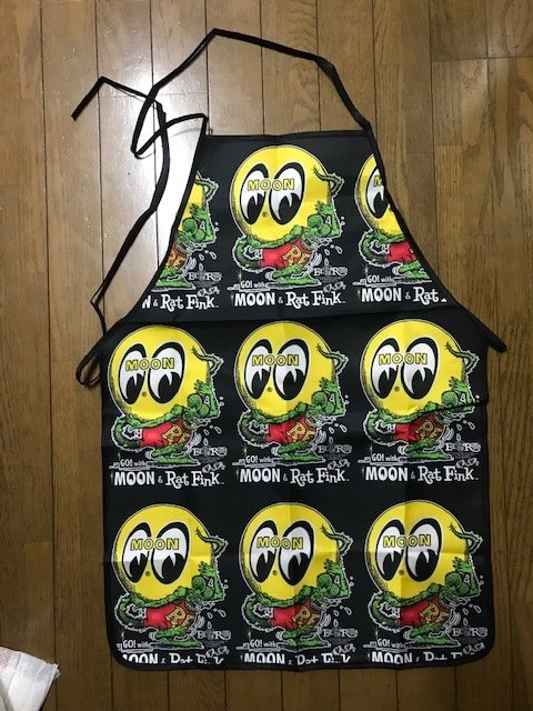 オフ会で目立つ!MOON&Rat Finkロゴ エプロン 送料サービス ムーンアイズ アメリカン雑貨 世田谷ベース拍卖