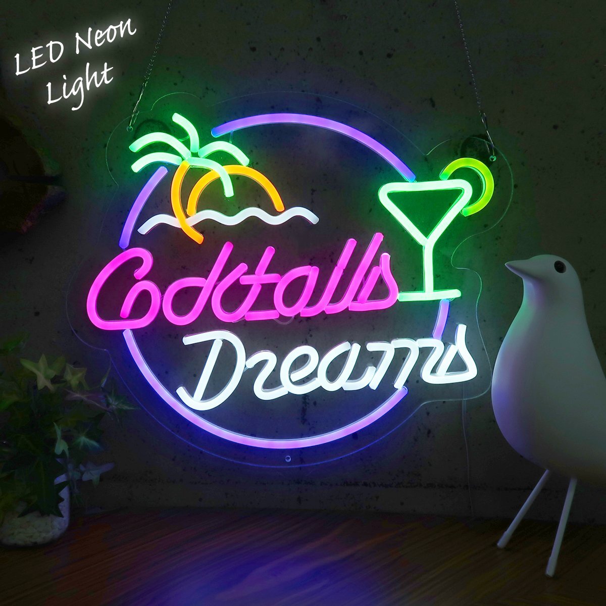 LEDネオンサイン ネオン管風 OPEN 南国 バー インテリア 壁掛け ライト LED ネオンサイン 看板 サインボード 光る 光る看板 店舗用 NK-62拍卖