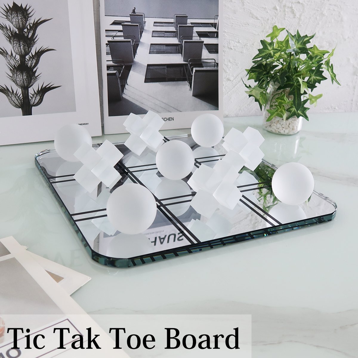 インテリア 北欧 クリスタル オブジェ ガラス 三目並べ 〇×ゲーム ボードゲーム まるばつ 韓国 置物 クリア 透明 贈り物 おしゃれ DO-28拍卖