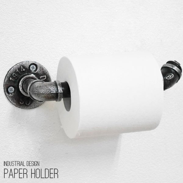 WP インダストリアルデザイン ミニ ペーパーホルダー タオル掛け 水道管 インテリア 男前 工業系 ヴィンテージ おしゃれ SP-01拍卖