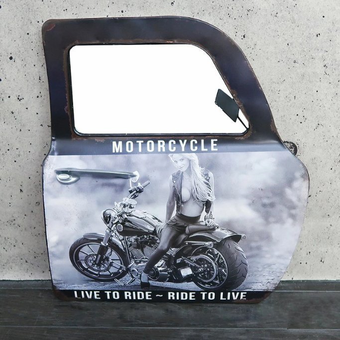 アメリカン雑貨 アメリカンレトロ ドア型プレート 看板 鏡付き ブリキ 置き型 壁掛け ピンナップガール セクシー BZ-152拍卖