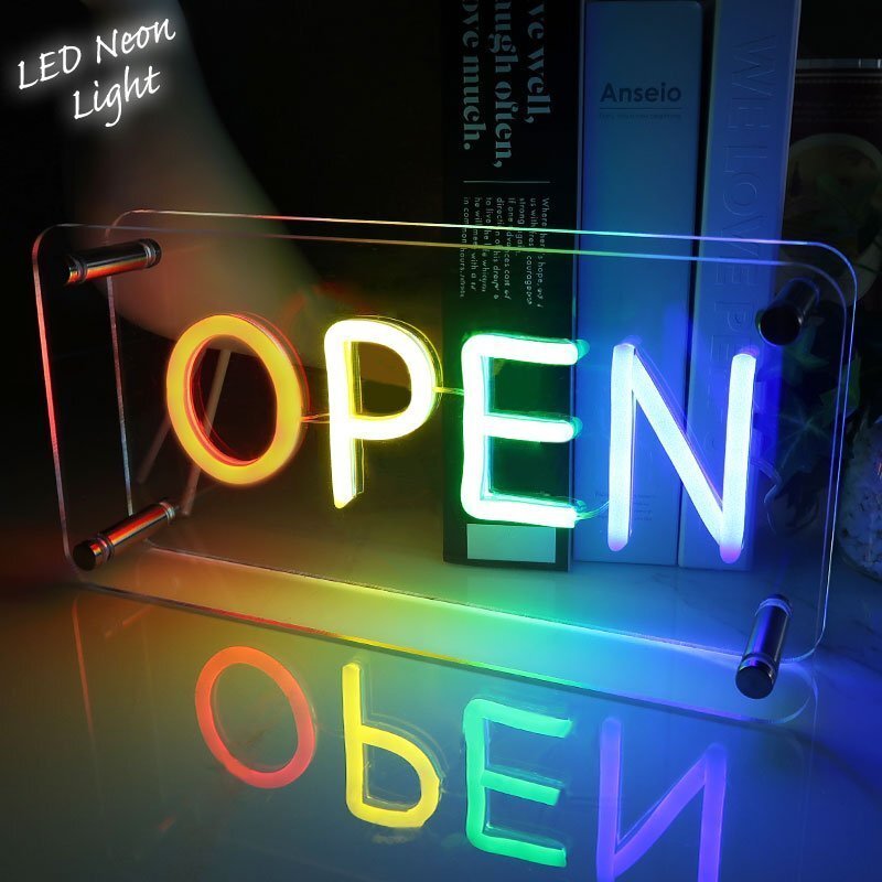 LEDネオンサイン ネオン管風 OPEN インテリア ライト LED ネオンサイン 看板 サインボード 光る 光る看板 ネオン 部屋 玄関 NK-50拍卖