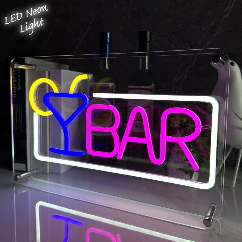 LEDネオンサイン ネオン管風 BAR インテリア ライト LED ネオンサイン 看板 サインボード 光る 光る看板 ネオン 部屋 玄関 子供部屋 NK-54拍卖