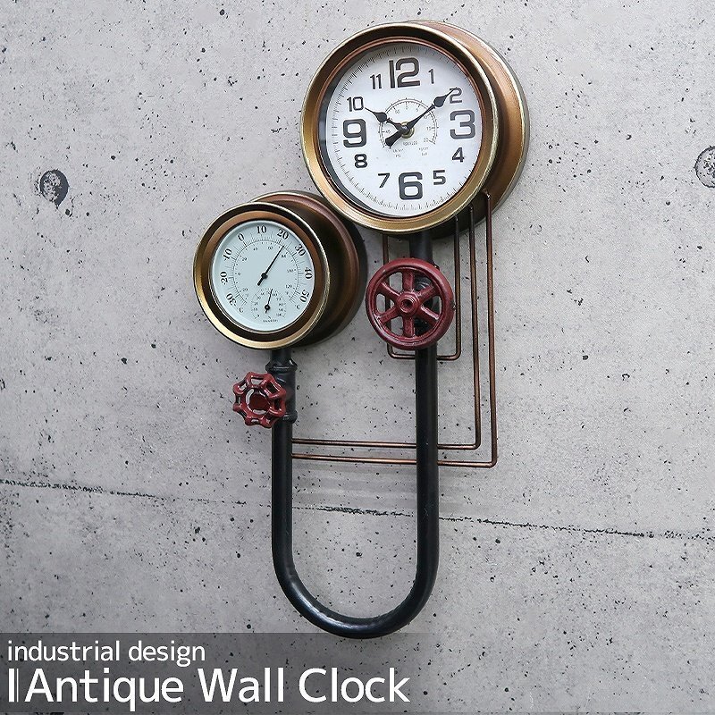 ウォールクロック 壁掛け時計 アンティーク インダストリアル レトロ ヴィンテージ 男前 おしゃれ カフェ 店舗 BT-92拍卖