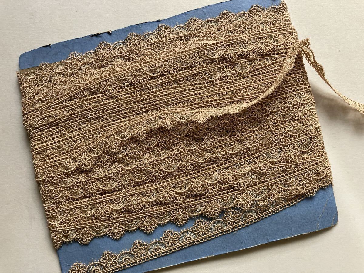 46 フランス蚤の市 花モチーフ フリンジ/ブレード レース ピンク リボン シミ汚れあり ハンドメイド/手芸/素材/リメイク 拍卖