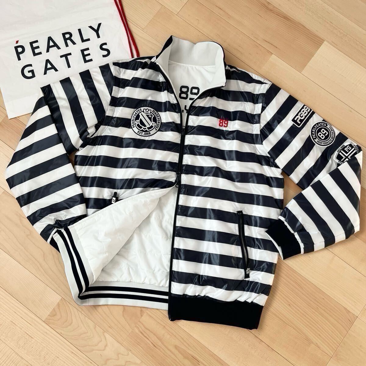 ★パーリーゲイツ ボーダー柄 4WAY リバーシブルジャケット ベスト メンズ ★送料無料 正規品拍卖