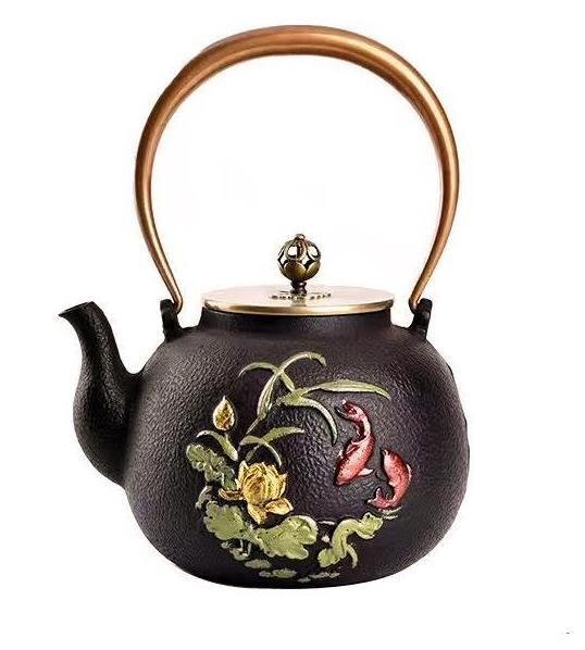 新入荷☆職人手作り 鋳鉄 急須 おしゃれ鉄瓶 やかん 提梁壺 茶壺 水壷 煮茶壷 茶道具 鉄分補給 鉄びん拍卖