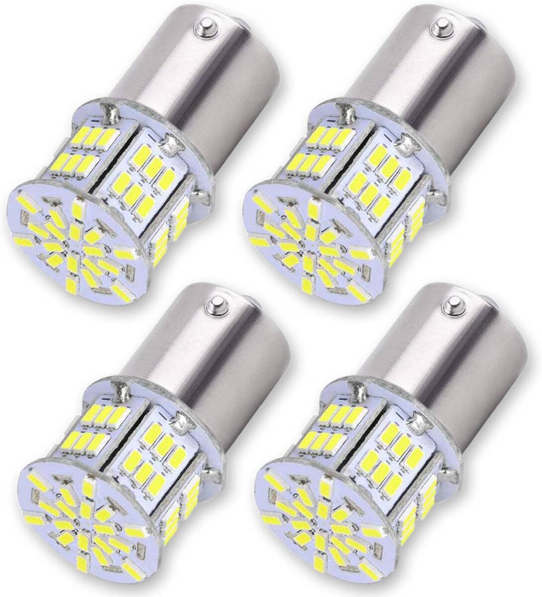 4個 高輝度 S25 シングル球 LED(P21W 1156 S25 G18 BA15S)ピン角180度 長寿命 バックランプ 3014SMD 54連 6000K 12V 24V兼用 (ホワイト)拍卖