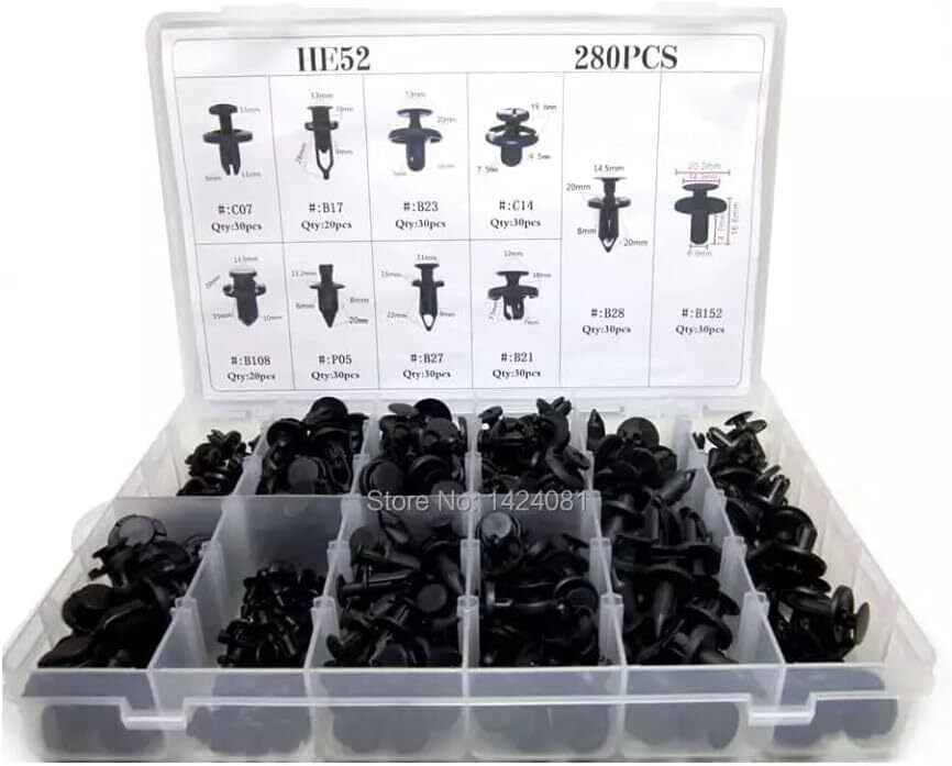 プッシュリベット クリップ 10種類 280個セット トヨタ スズキ 日産 クリップ スバル 車 クリップ ピン ケース付き拍卖