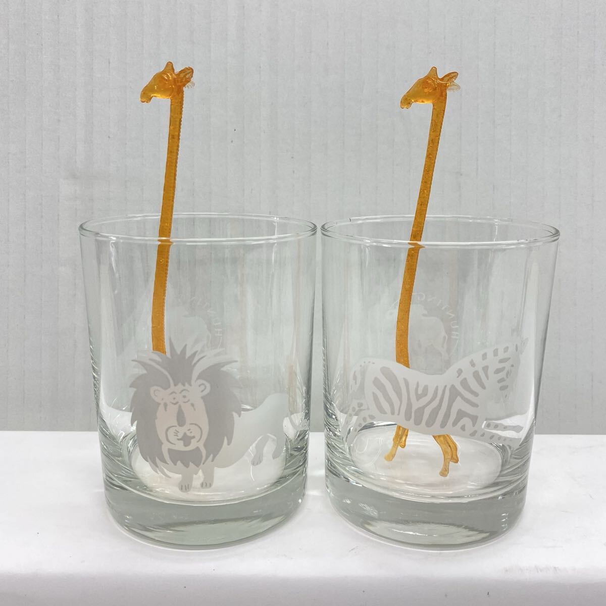 761 HUNTING WORLD ハンティングワールド グラス ロックグラス タンブラー マドラー 2個セット まとめて ガラス製 食器 酒器拍卖