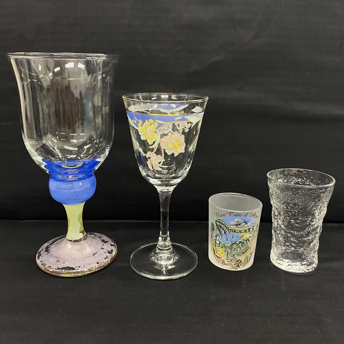 843 ガラス製 ワイングラス シェリーグラス ショットグラス 酒器 グラス ガラス 食器 ぐい呑み 4個セット まとめて拍卖