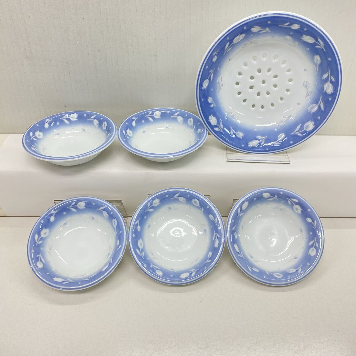 T71 Private Label プライベートレーベル チューリップ柄 アクア サラダセット 食器セット サラダ小鉢 5客セット プレート 皿 洋食器 拍卖