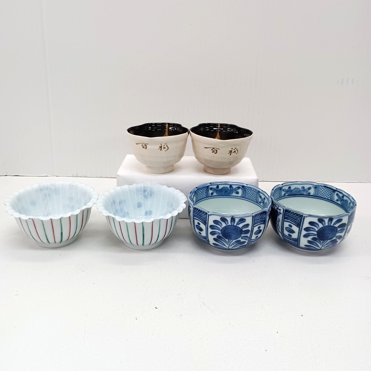 T8 小鉢 鉢 染付 色絵 在銘 洛 俊山 等 6点セット まとめて 陶器 食器 和食器 現状品拍卖