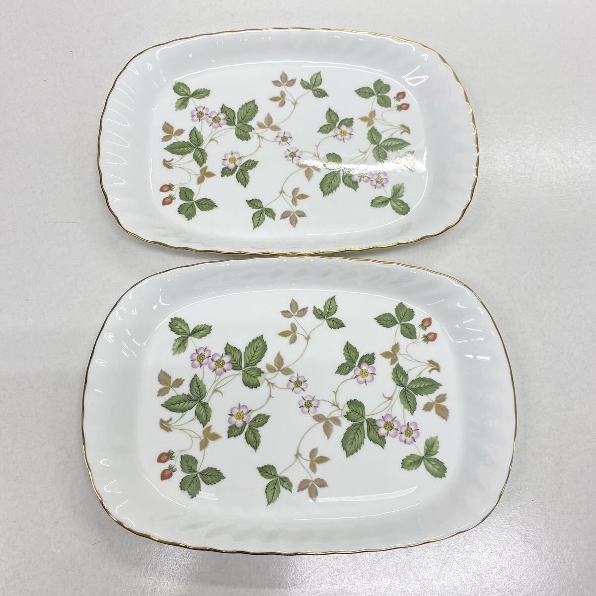 T58 ウェッジウッド WEDGWOOD ワイルドストロベリー スクエアプレート プレート 皿 洋食器 食器 WILD STRAWBERRY ペア 2枚セット 拍卖