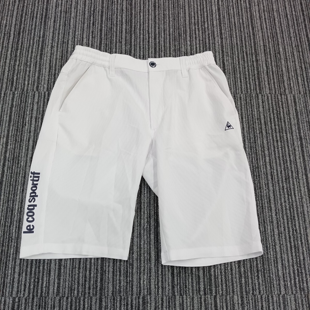 H53 le coq sportif ゴルフェア スポーツウェア ホワイト パンツ スラックス 短パン ハーフパンツ メンズ L W78 GOLF ウエア ゴルフパンツ拍卖