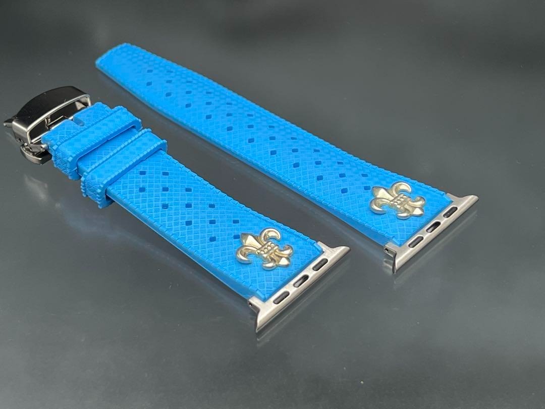 ライトブルー アップルウォッチ ラバーベルト 49mm 46mm 45mm 44mm 41mm 40mm 42mm 38mm ウルトラ拍卖