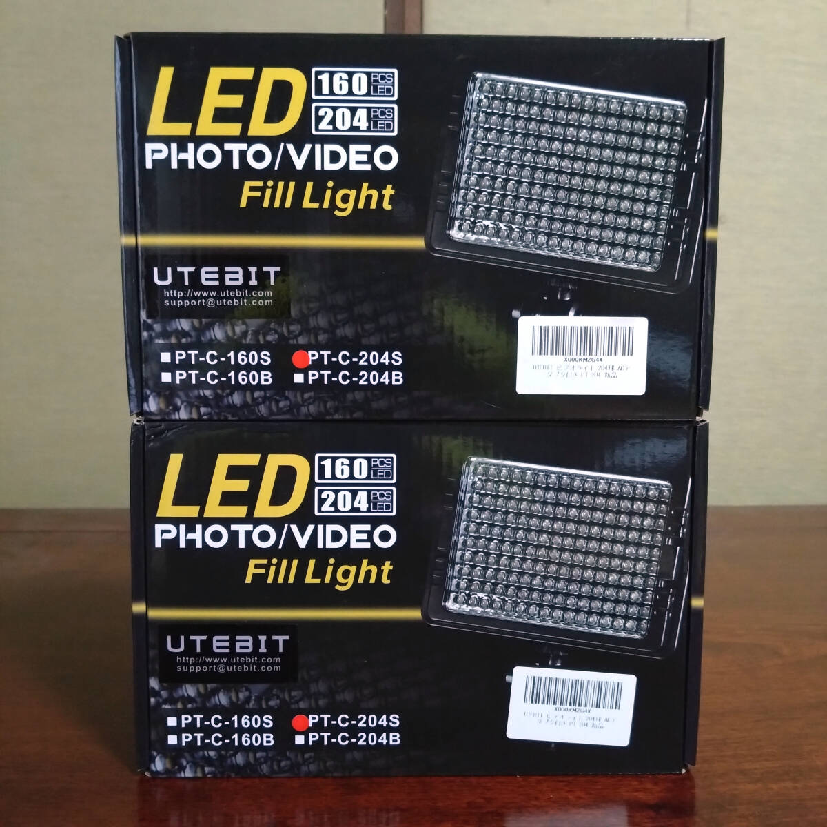 UTEBIT ビデオ ライト LED 2個セット 高輝度 ACアダプタ付き 1440ルーメン 撮影ライト 定常光ライト 3200K/5600K 可調光 C-204/PT-204拍卖