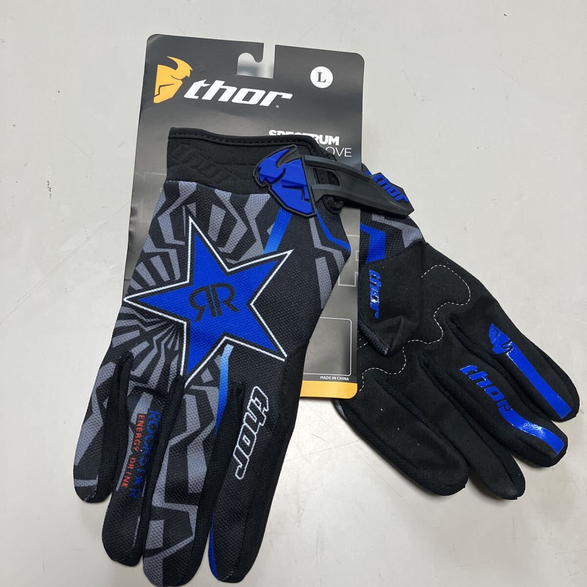 モトクロス オフロード グローブ Lサイズ  青 RR拍卖