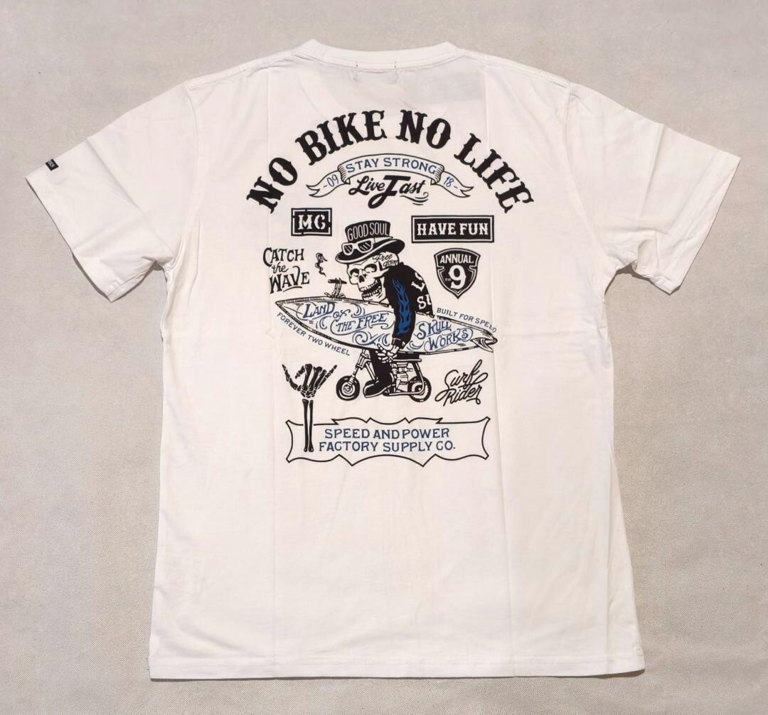 新品白スカルワークノーバイクノーライフ Lサイズ拍卖