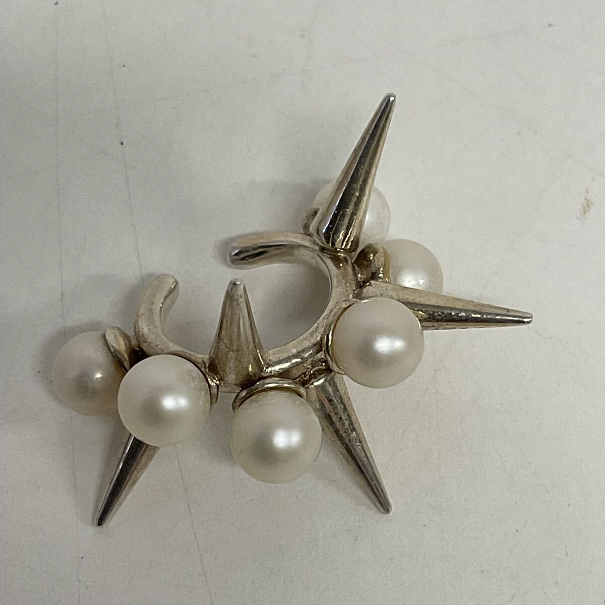 営ON004-60◆ e.m イー・エム スタッズ パール イヤーカフ アクセサリー シルバー刻印 総重量6.28g 拍卖