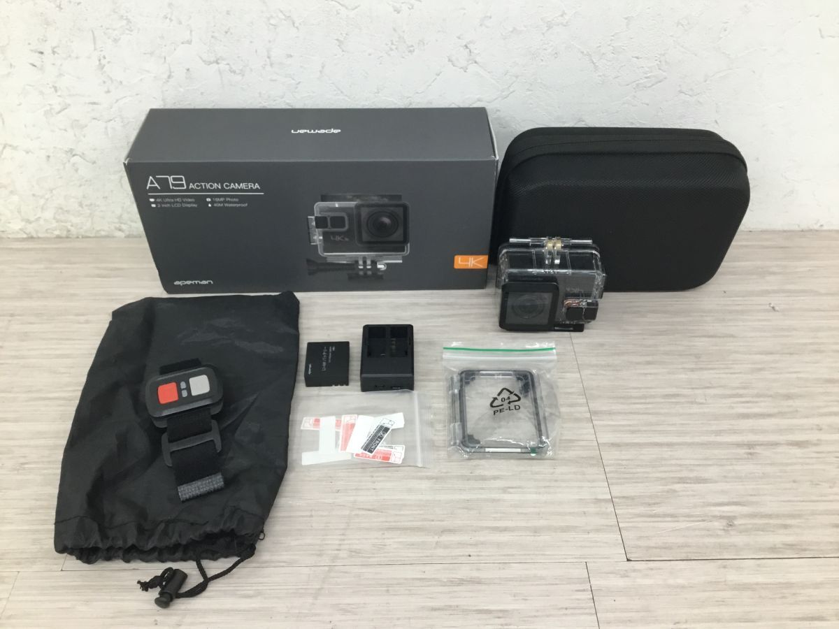 ●営KW228-60 【通電確認済み】 apeman A79 ACTION CAMERA アクションカメラ 4K高画質 元箱付き拍卖