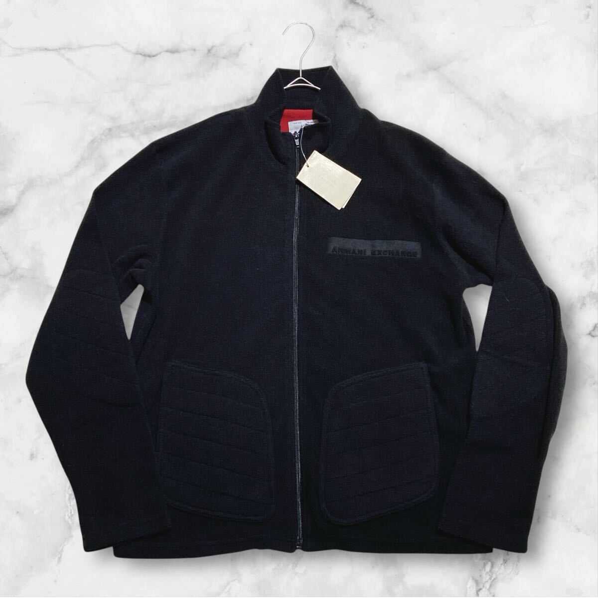 タグ付き☆L相当 アルマーニエクスチェンジ フリースジャケット トラック モコモコ ジップ アウター ブルゾン フルジップ ARMANI EXCHANGE拍卖