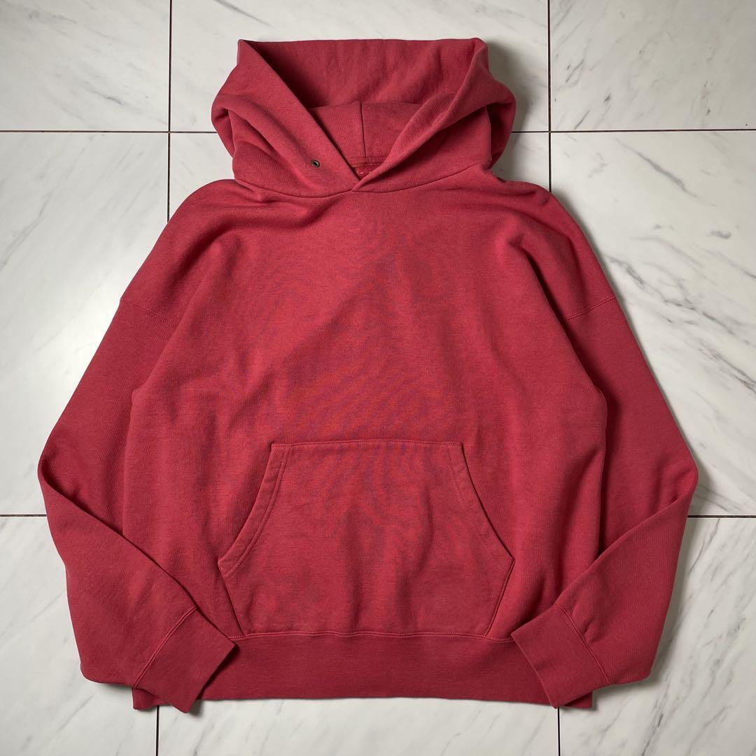 24aw visvim JUMBO GARMENT-DYED HOODIE 現行ヴィズヴィム ジャンボ ガーメントダイ コットン フーディー パーカー 赤 秋冬 レッド 3拍卖