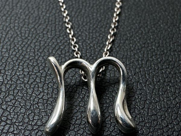 磨き済 TIFFANY & Co. ティファニー エルサペレッティ レター イニシャル m シルバー 925 ネックレス 1499拍卖
