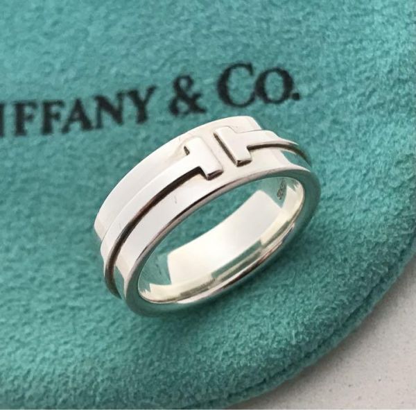 美品 TIFFANY & Co. ティファニー Tiffany T Two リング 指輪 Silver 925 シルバー 9号 磨き済み 1491拍卖