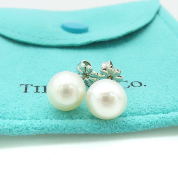 美品 Tiffany & co. ティファニー 7mm パール 真珠 ピアス シルバー 925 純正キャッチ 1503拍卖