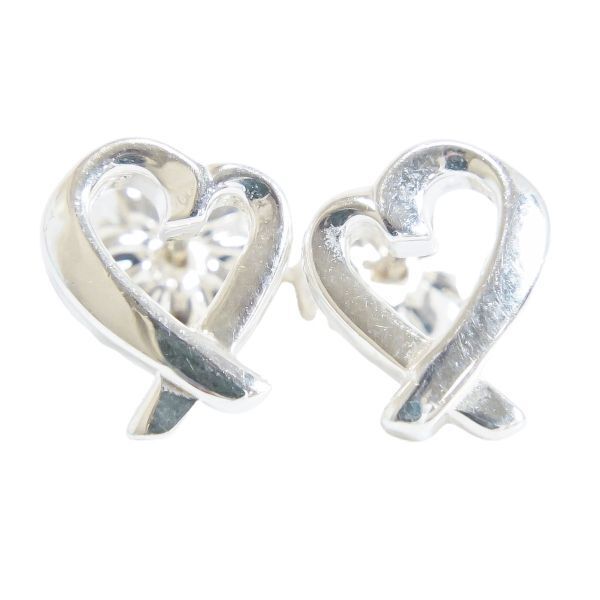 美品 Tiffany & Co. Tiffany ティファニー ラビングハート パロマピカソ シルバー 925 ピアス 磨き済み 1502拍卖