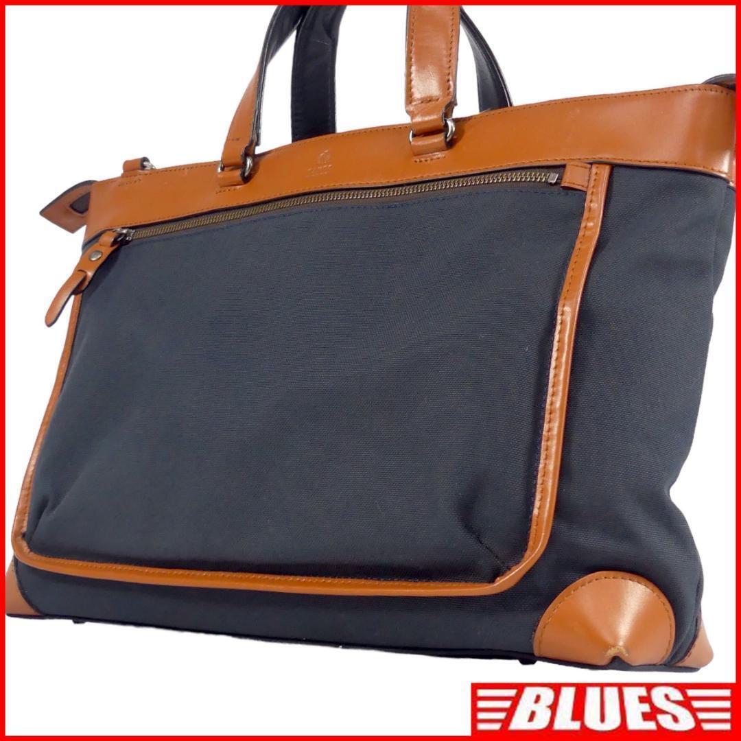 即決★TAKEO KIKUCHI★レザーコンビビジネスバッグ タケオキクチ メンズ 紺 ネイビー 本革 ブリーフケース 本皮 通勤 カバン 出張 鞄拍卖