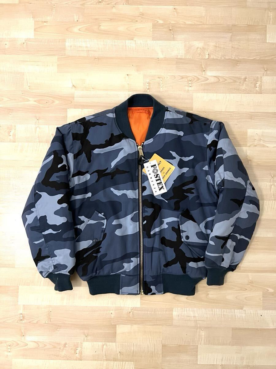 FOSTEX GARMENTS MA-1ボンバージャケット ブルー S ネイビー デッドストック Raf Simons拍卖