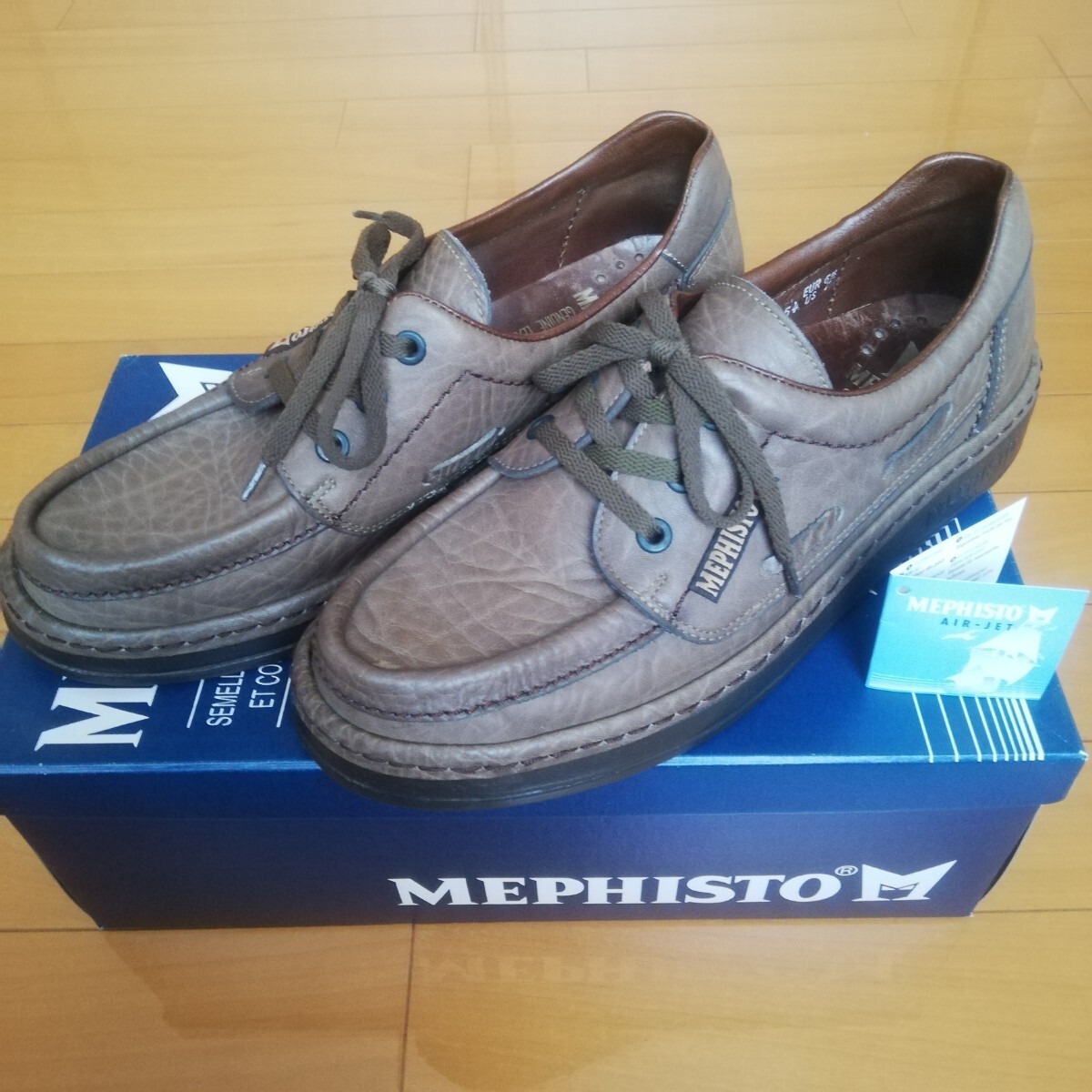 【レア/良品/箱付き】MEPHISTO メフィスト AIR JET ルイス 451 メンズ レザーシューズ スニーカー サイズ:EUR61/2 US7 本革 定価34,000円拍卖