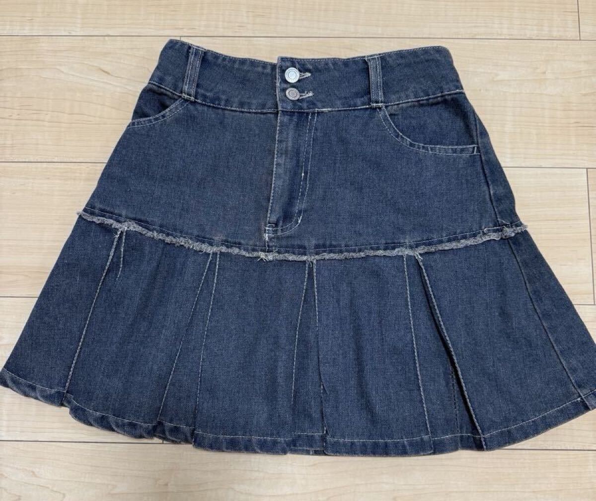 【新品に近い】デニム プリーツスカート Mサイズ拍卖