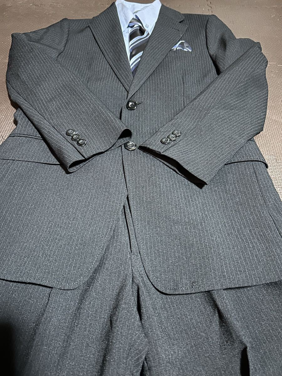 美品V.O. W. W黒ストライプスーツ5点セット サイズ165拍卖