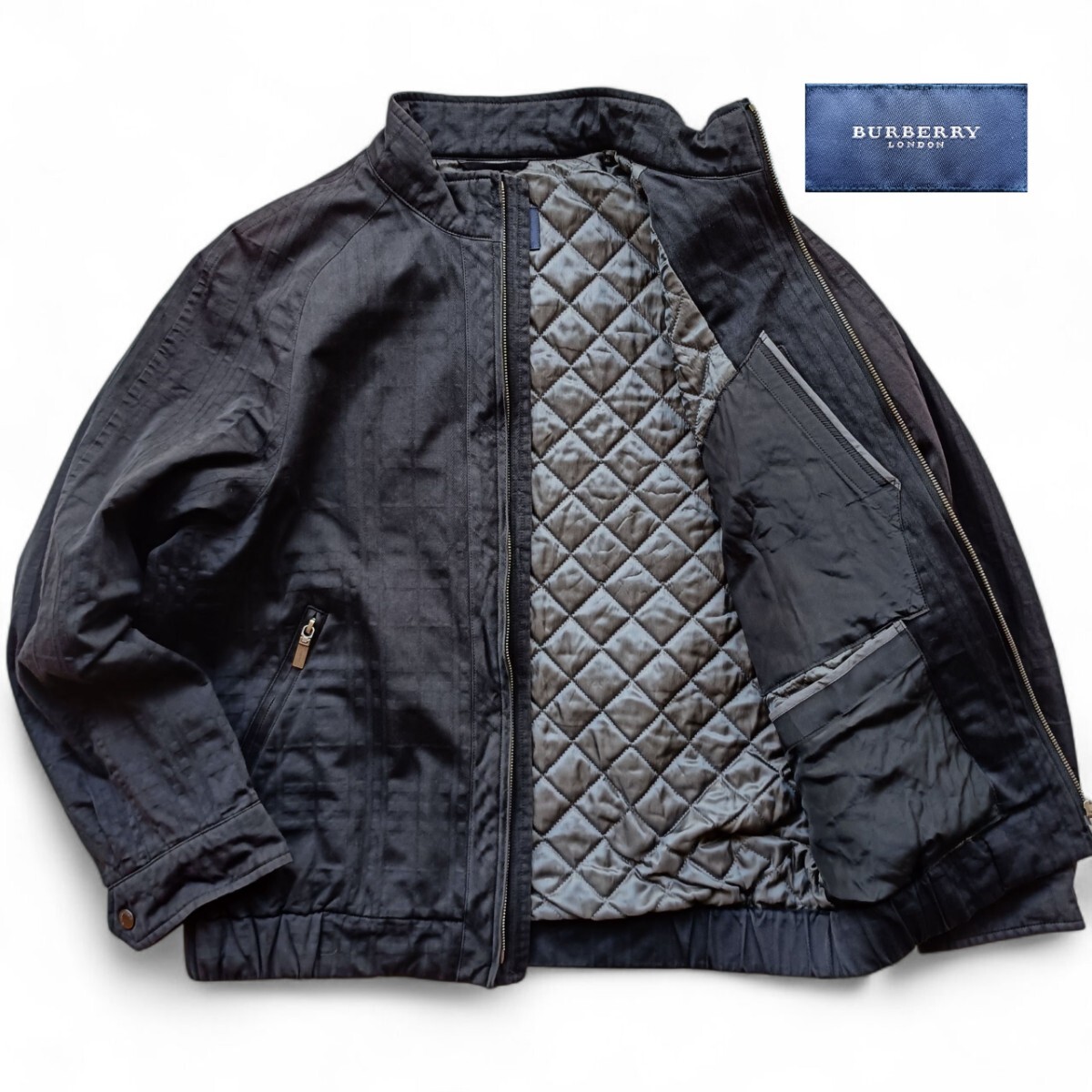 BURBERRY LONDON 希少 シャドーチェック ブルゾン ジャケット バーバリーロンドン キルティング 中綿 ダークブラウン系 アウター M-L相当拍卖