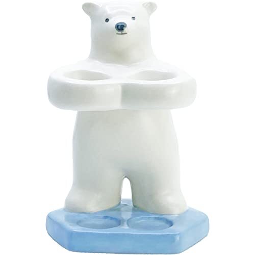 01.歯ブラシスタンド 2本用 かわいい雑貨 歯ブラシスタンド 2本用 高さ約12cm シロクマ SAN3773拍卖