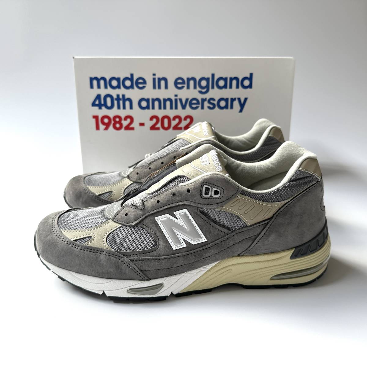 UK製 “FLIMBY CATALOGUE PACK” M991UKF アッシュグレー US7.5 25.5cm 40周年限定 M991v1 イギリス英国製 NB スニーカー MADE IN ENGLAND拍卖