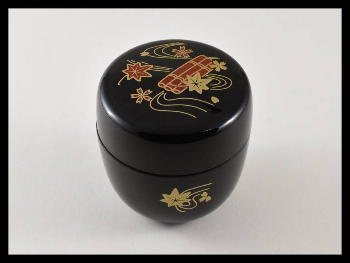 ▲楠廸庵▲プラスチック製黒中棗 ① 茶道具拍卖