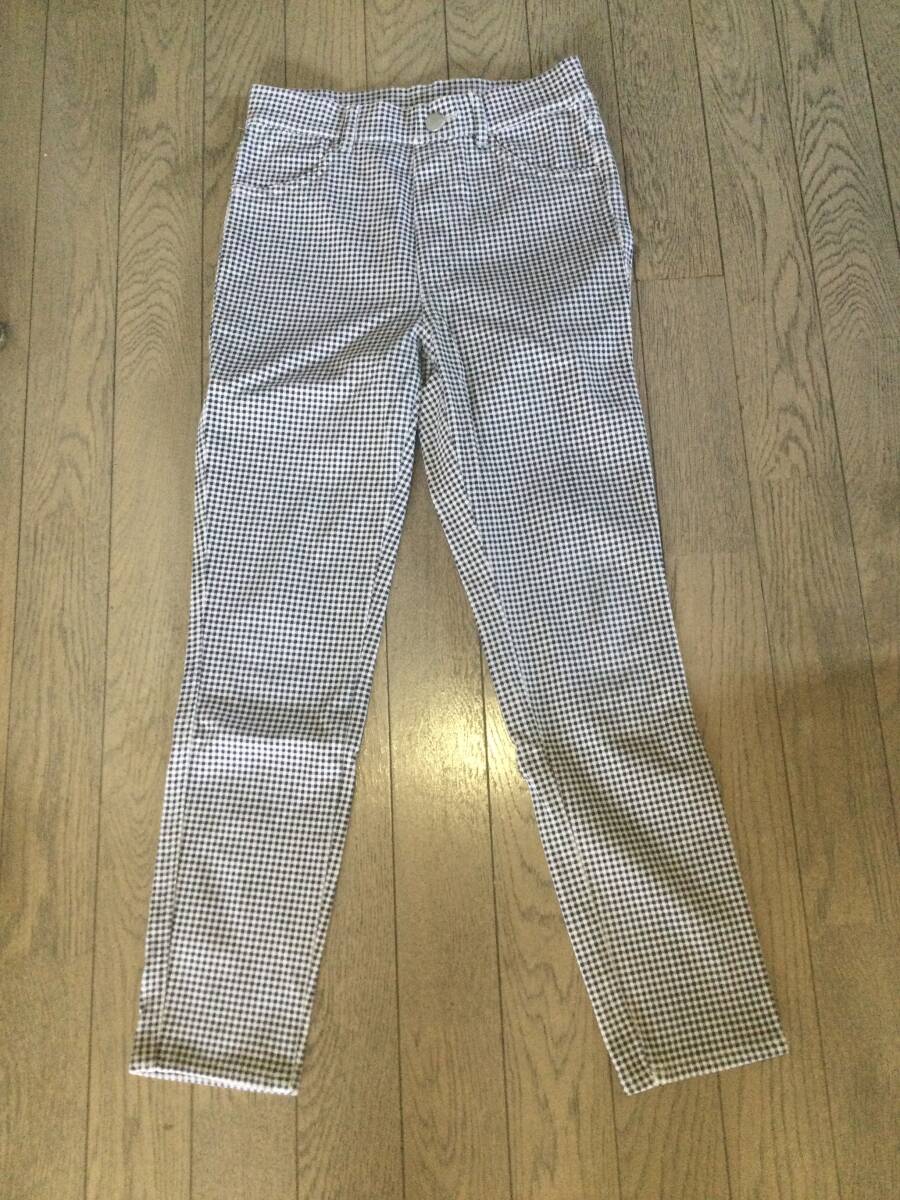 UNIQLO ユニクロ デザインパンツ ブラック&ホワイト S コットン53%拍卖